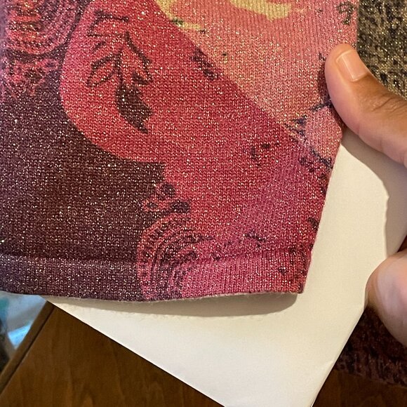 VINTAGE KORET Multicolor & Gold Weave Cardigan Sweater. Oh wow, is this pretty! - Picture 4 of 16